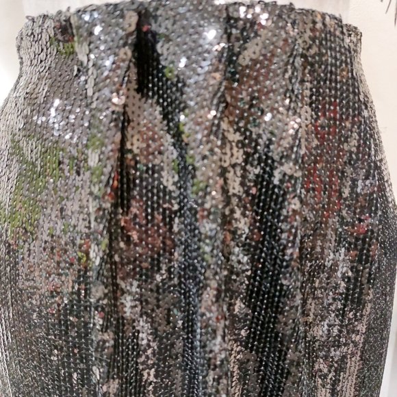 ๐ฅSHOWSTOPPER๐ฅZARA Black Sequin Wrap Fringe Hem Ankle Length Skirt - Picture 10 of 16